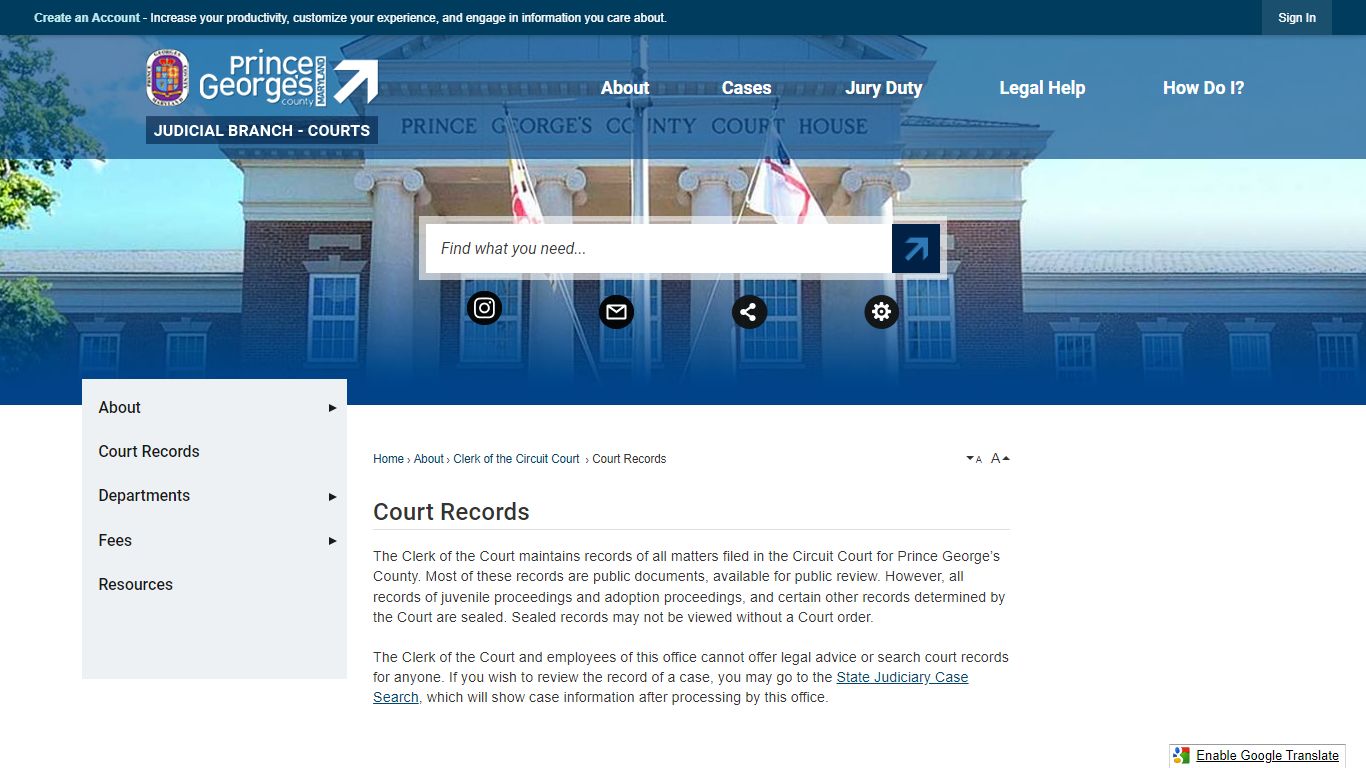 Court Records | Prince George's County Judicial, MD